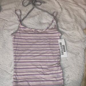 Urban Outfitters Lavender and Cream Striped Camisole